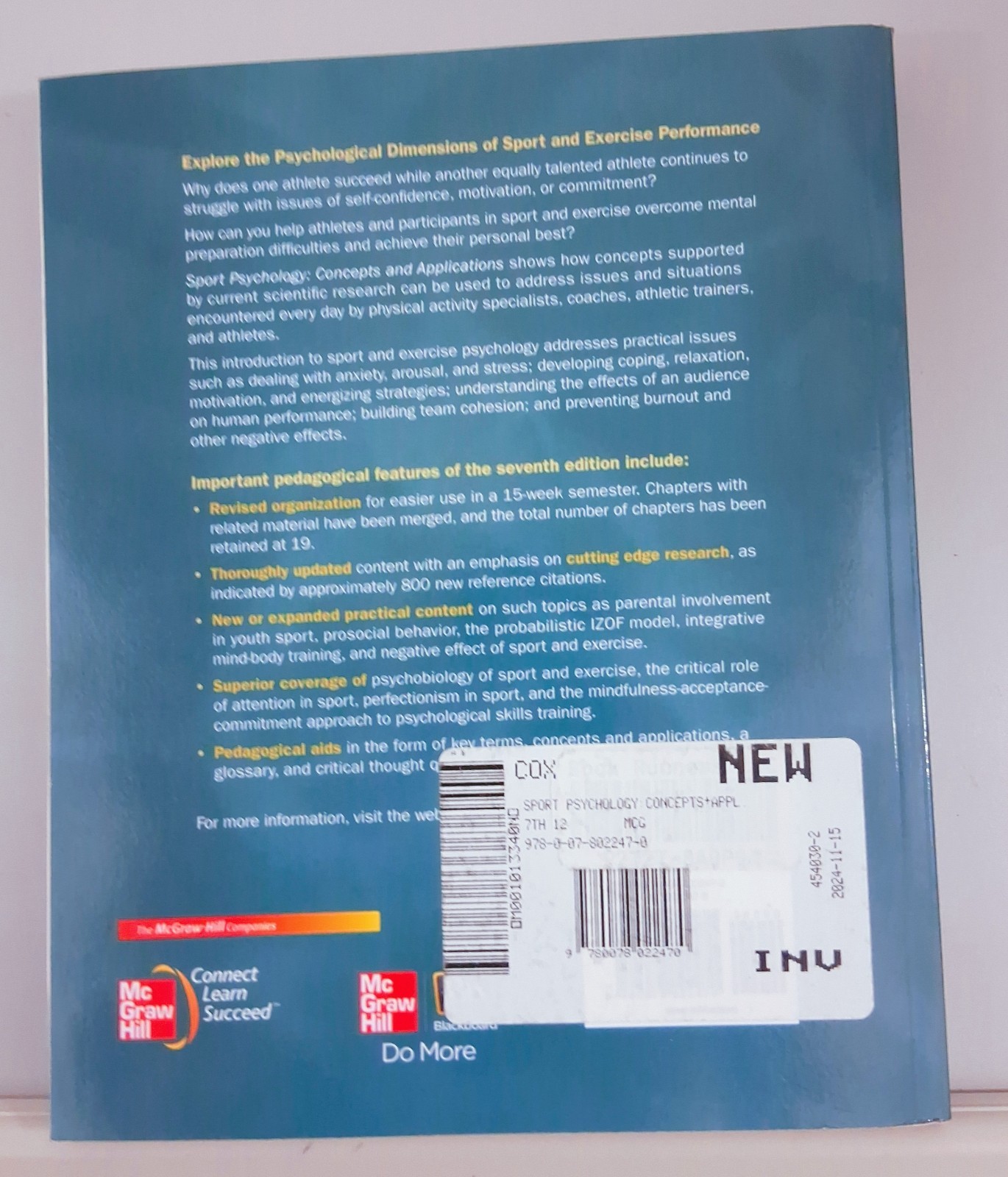 Sport Psychology: Concepts and Applications by Richard H. Cox (2011, Trade…