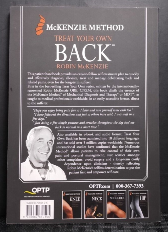 Treat Your Own Back Robin McKenzie PB Health Fitness Pain Management