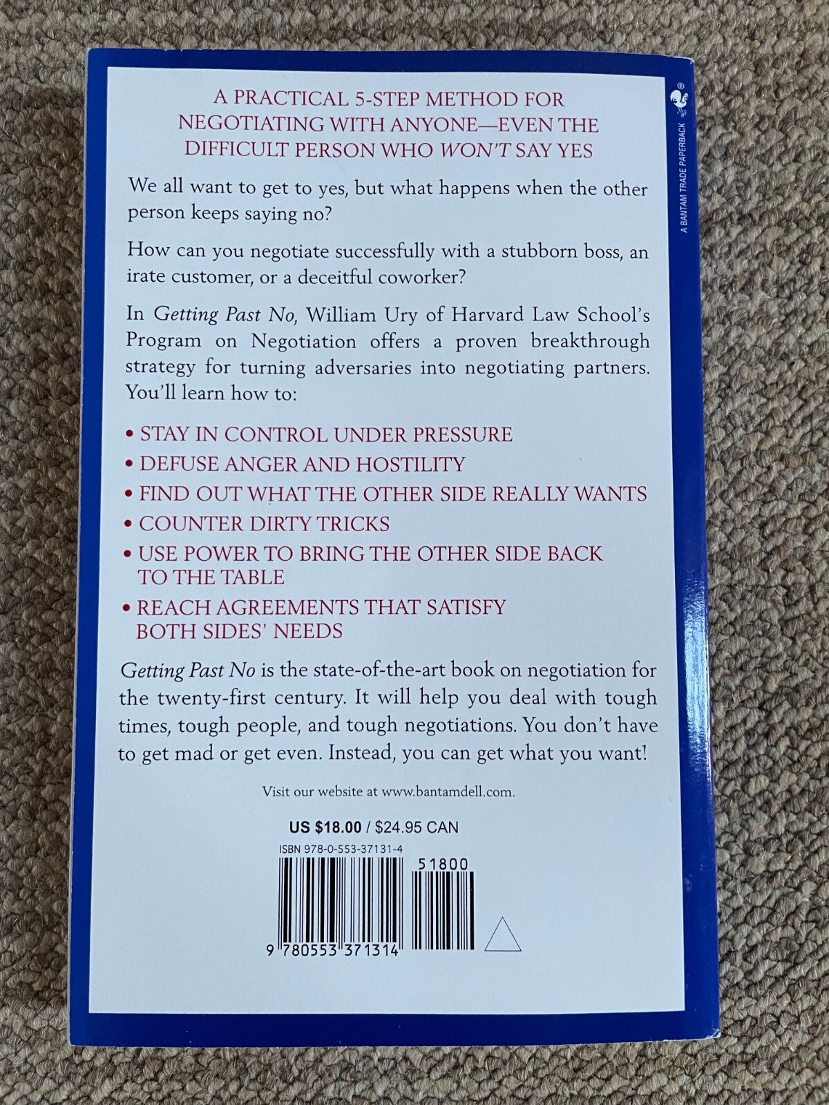 Getting Past No: Negotiating in Difficult Situations by William Ury
