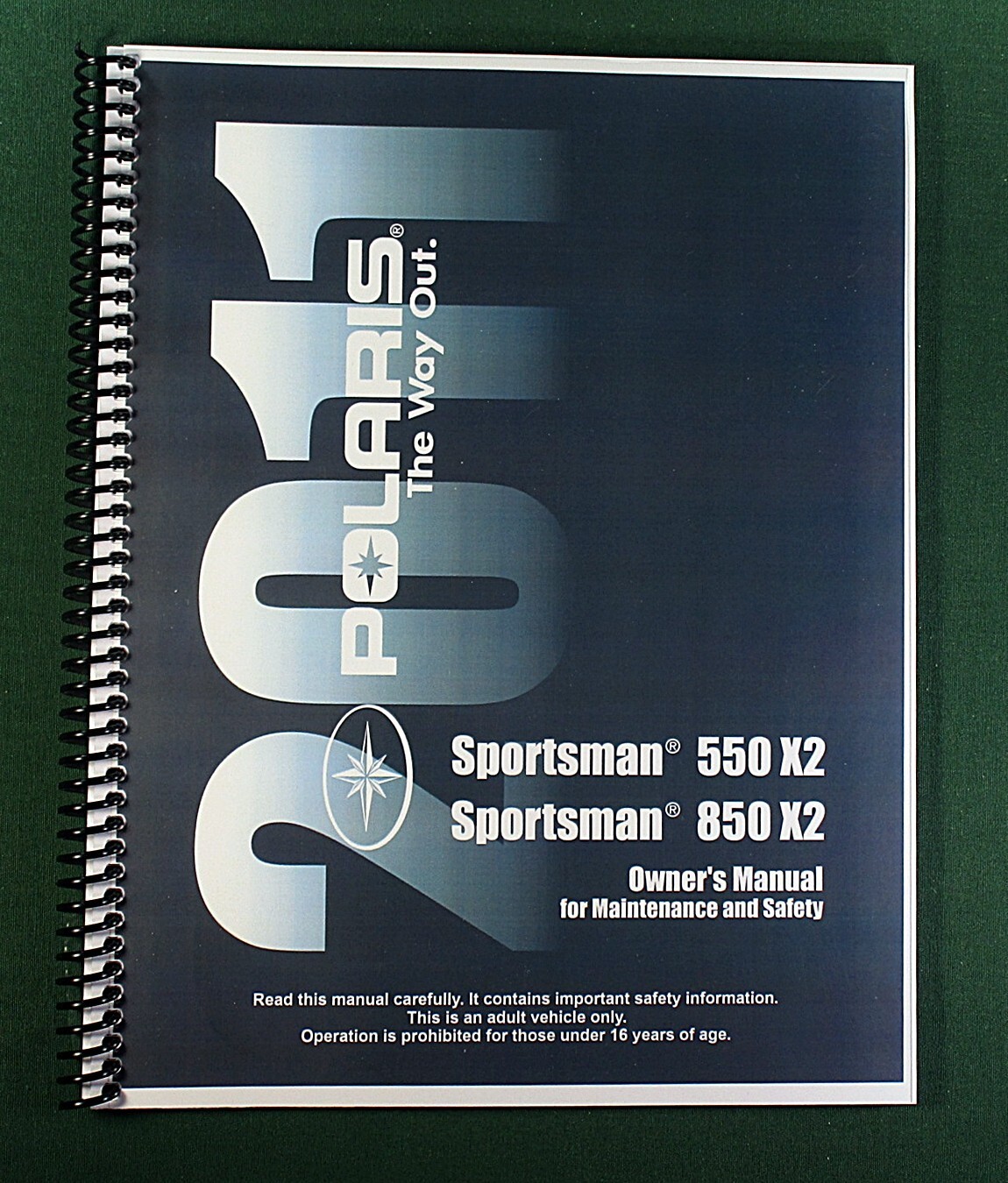 2011 Polaris Sportsman 550 X2 ATV Owner’s Manual: 161 Pages & Protective Covers!