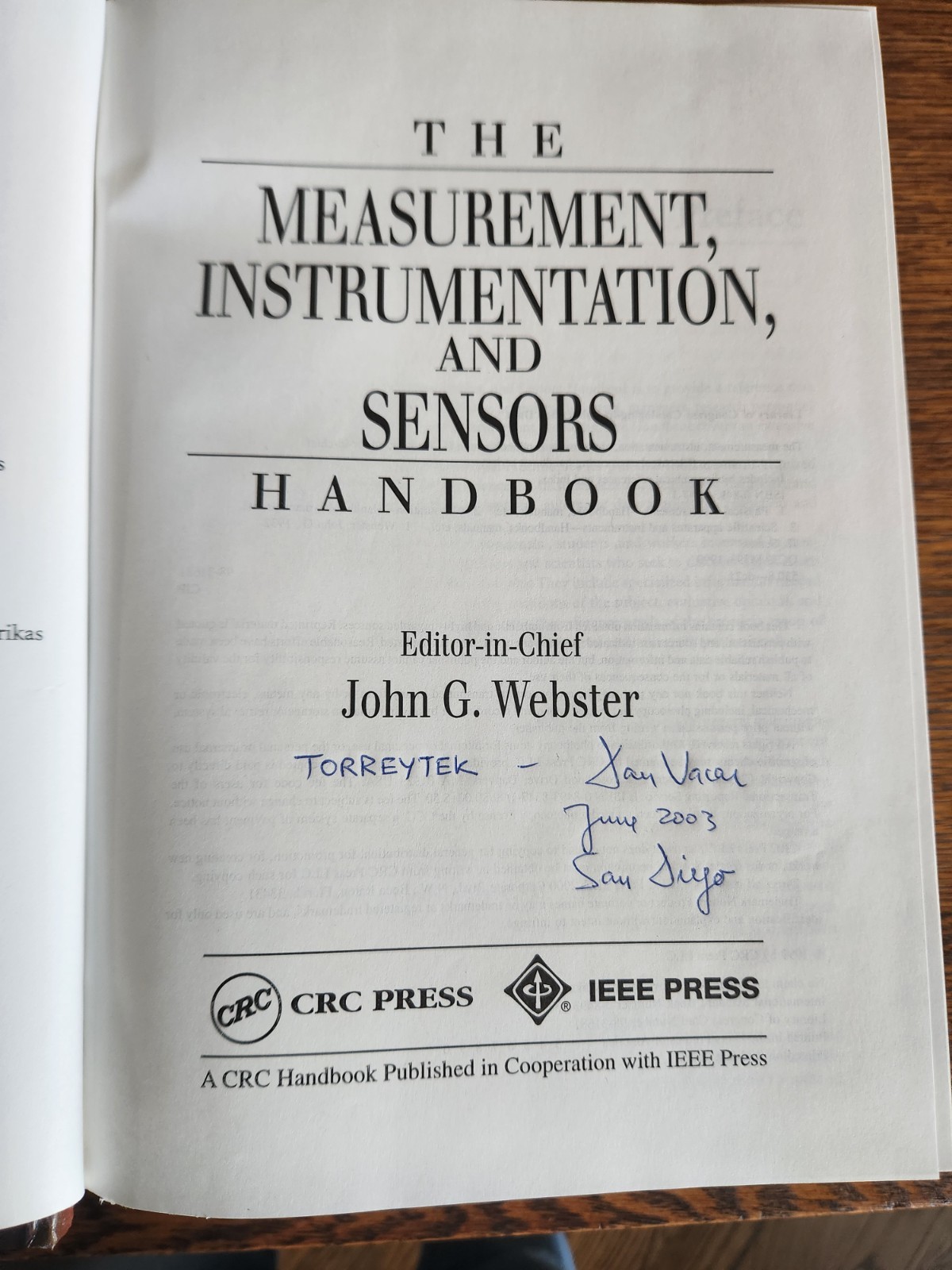 Measurement, Instrumentation and Sensors Handbook by J.G. Webster 1999 CRC Press