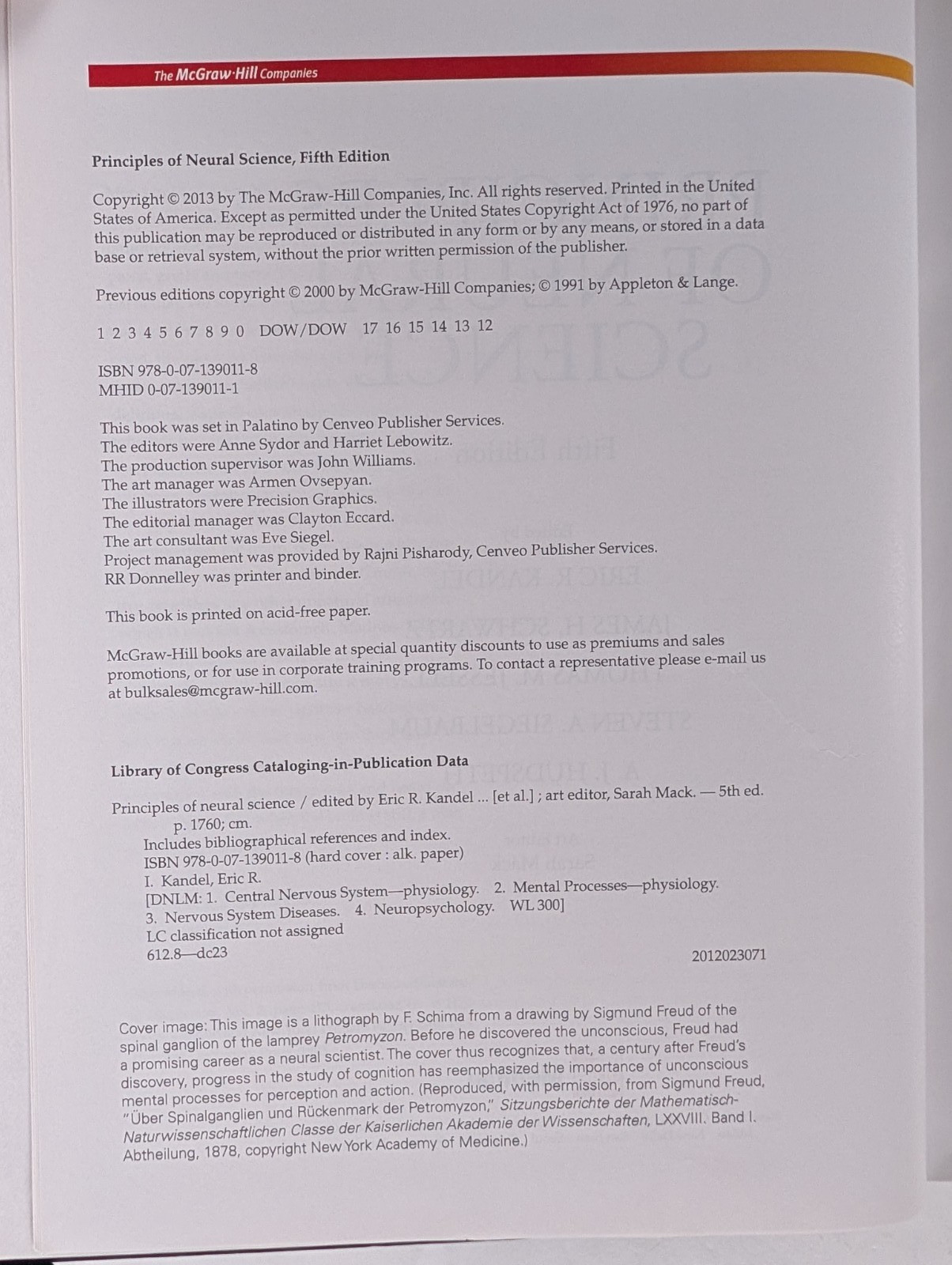 Principles of Neural Science Fifth Edition Hardcover Book 2013 Medical Textbook