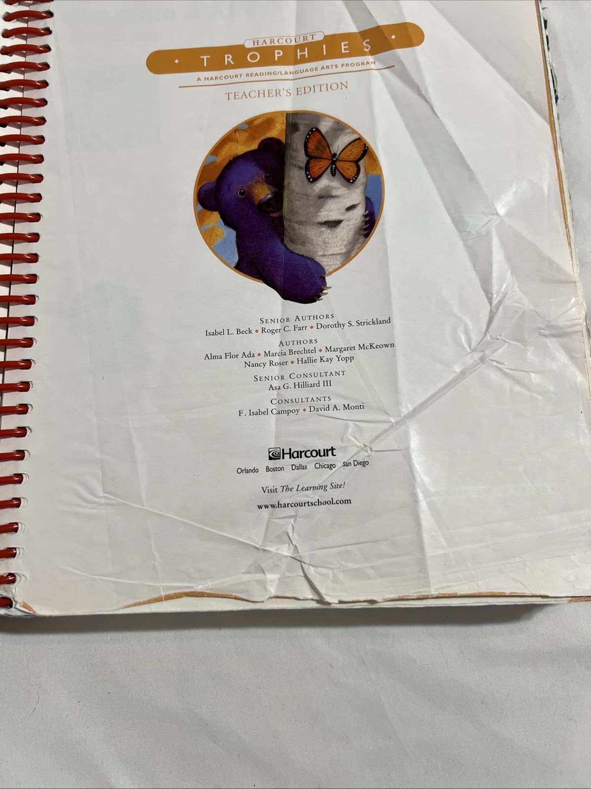 Harcourt Trophies Teacher’s Edition Kindergarten Grade K – Volume 1 (BS1S1)