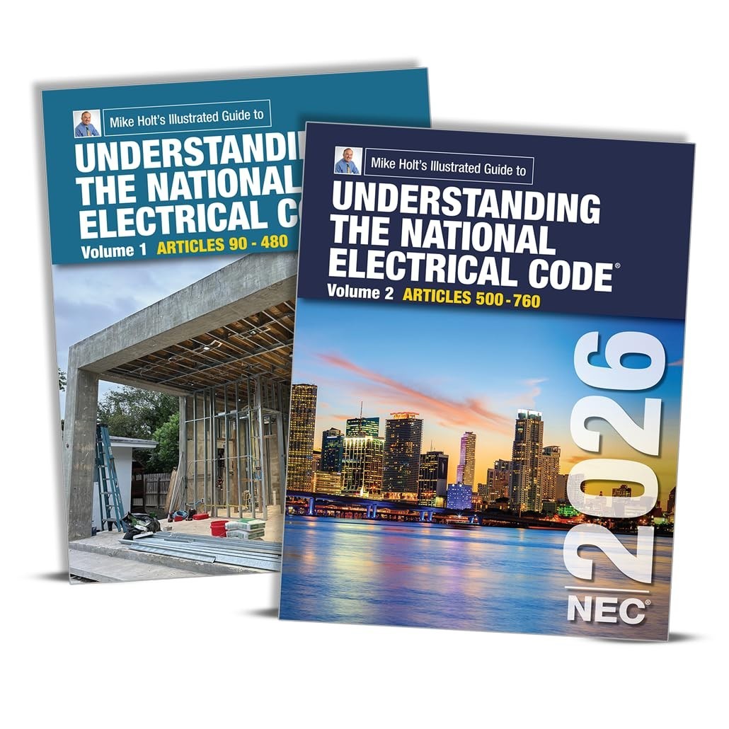 2026 Mike Holt’s Understanding the NEC, Volume 1 & 2 Textbook Set Exam Prep.