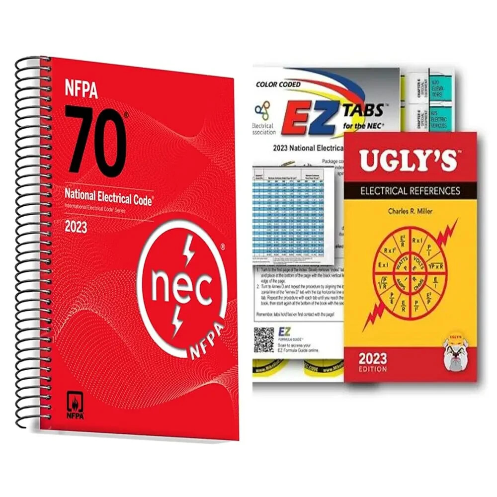 2023 NEC Code Book NFPA70 NEC Spiral + 2023 Ugly’S Electrical Ref + EZ USA Stock