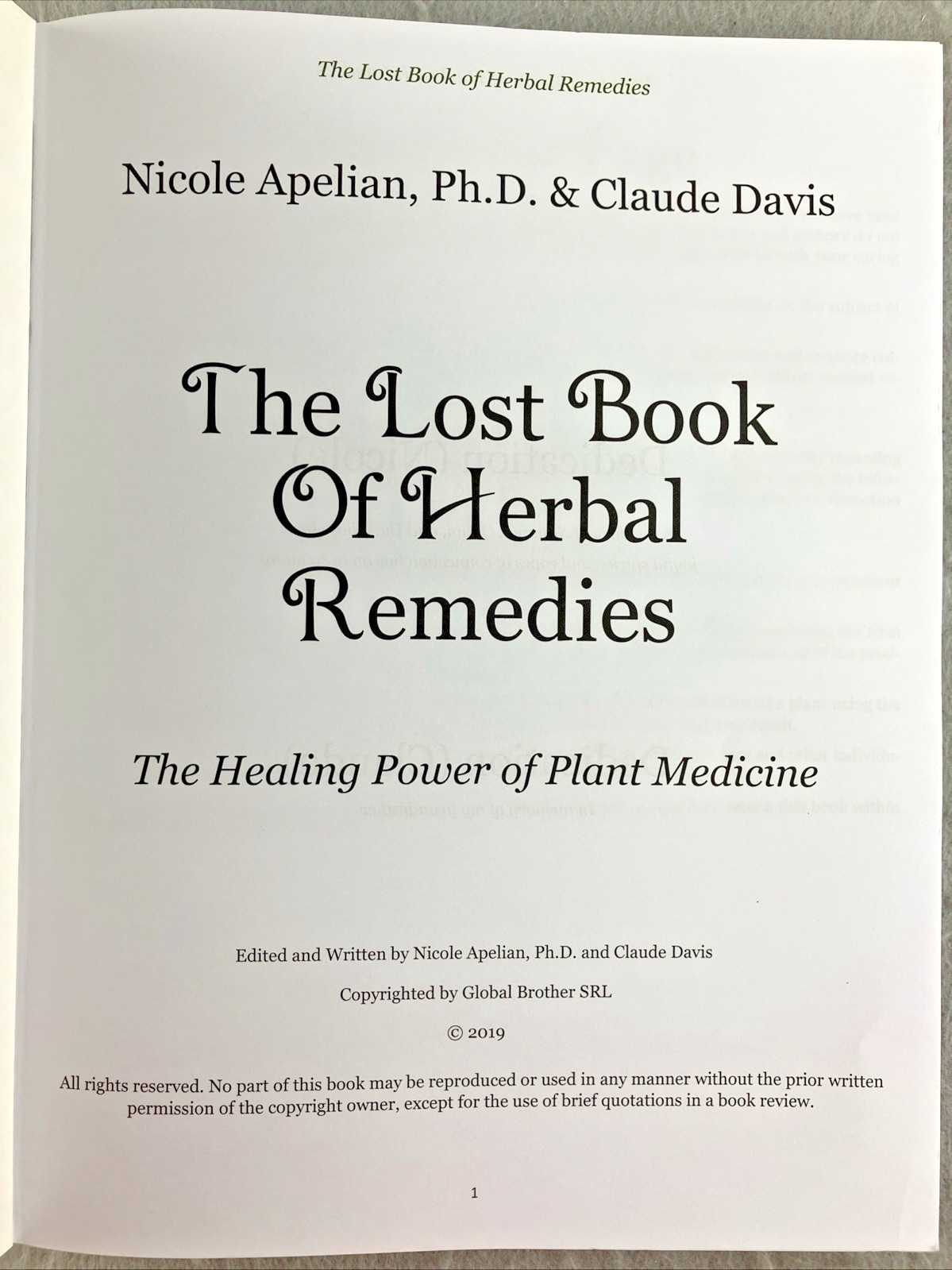 The Lost Book of Herbal Remedies – Davis – Apelian – Naturopathic Medical