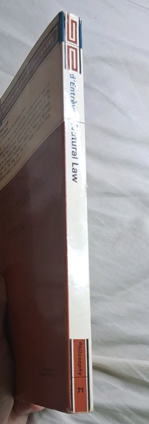 Natural Law A.P. d’Entrèves Paperback 1970 2nd Revised Edition Philosophy