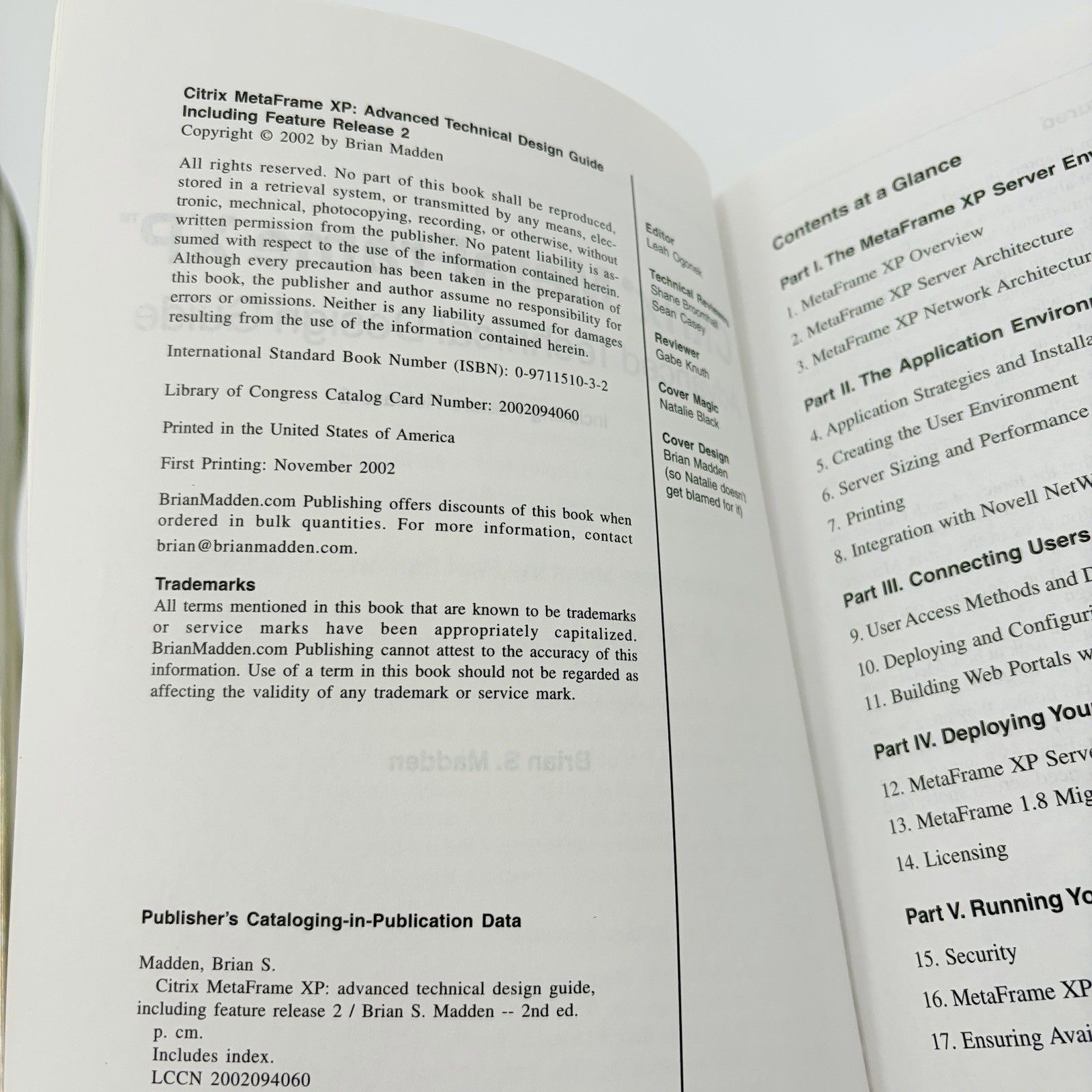 CITRIX METAFRAME XP: ADVANCED TECHNICAL DESIGN GUIDE By Brian S. Madden