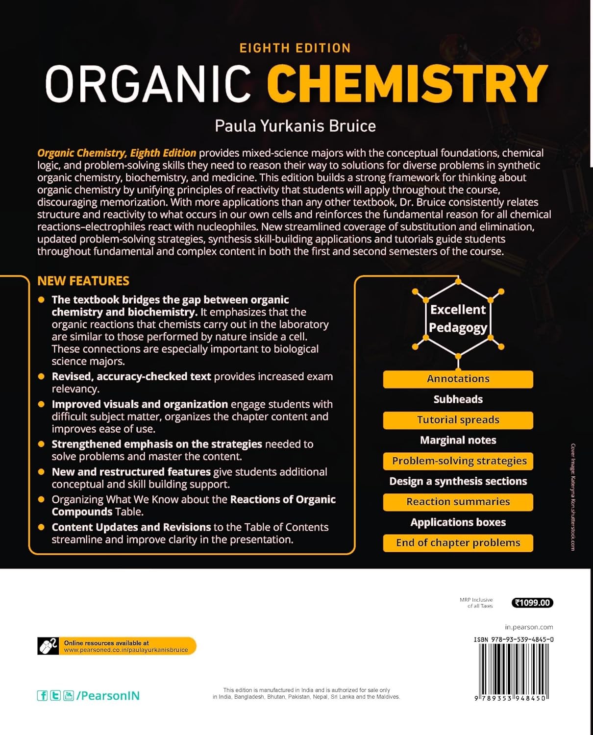 Organic Chemistry | 8th Edition 8E by Paula Yurkanis Bruice NEW Intl Edition