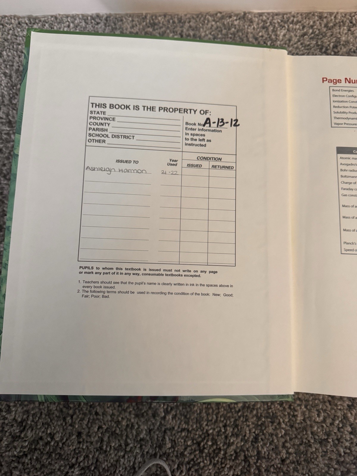 Chemistry Hardcover Textbook Zumdahl AP Edition Tenth Edition Very Good