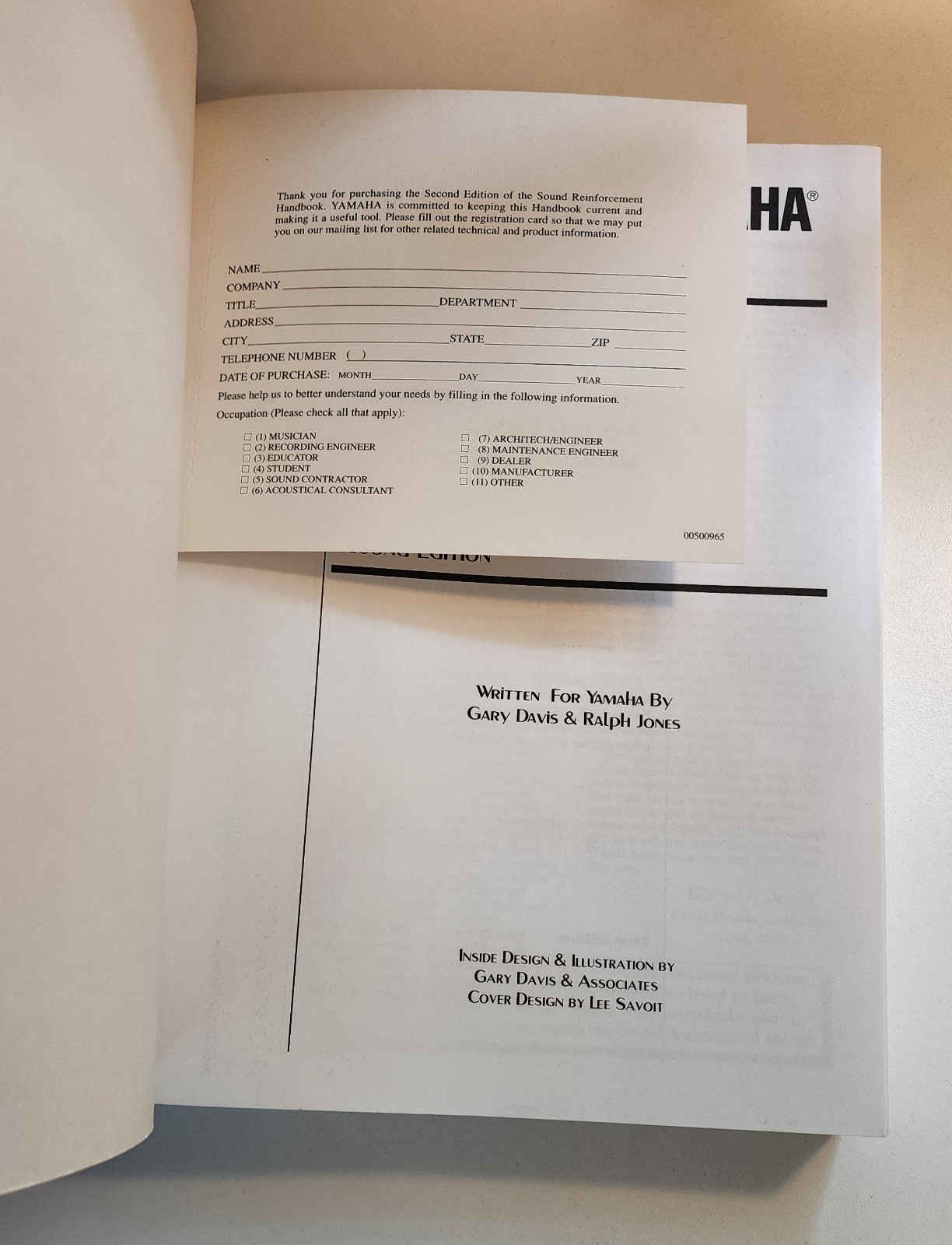 Sound Reinforcement Handbook, 2nd Ed. w orig Update Card, Gary Davis,Ralph Jones