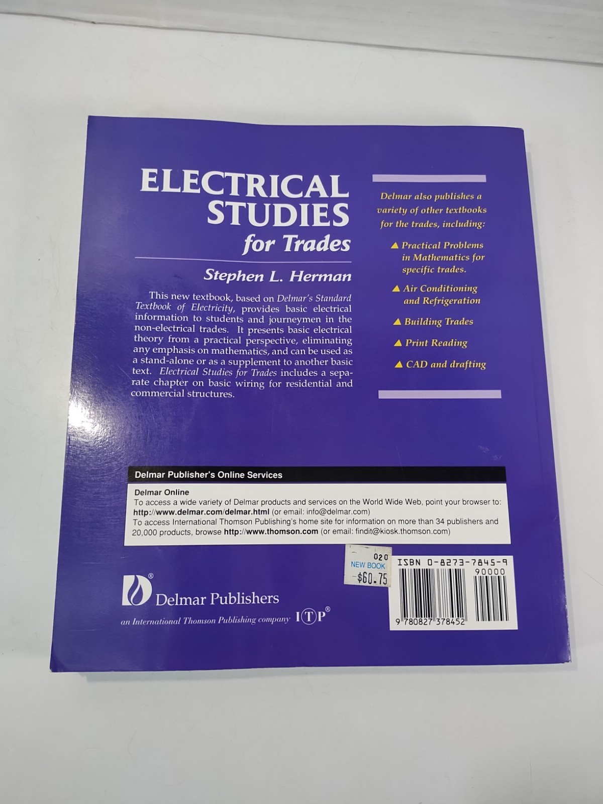 Electrical Studies for Trades by Stephen L. Herman 1997 Textbook Delmar