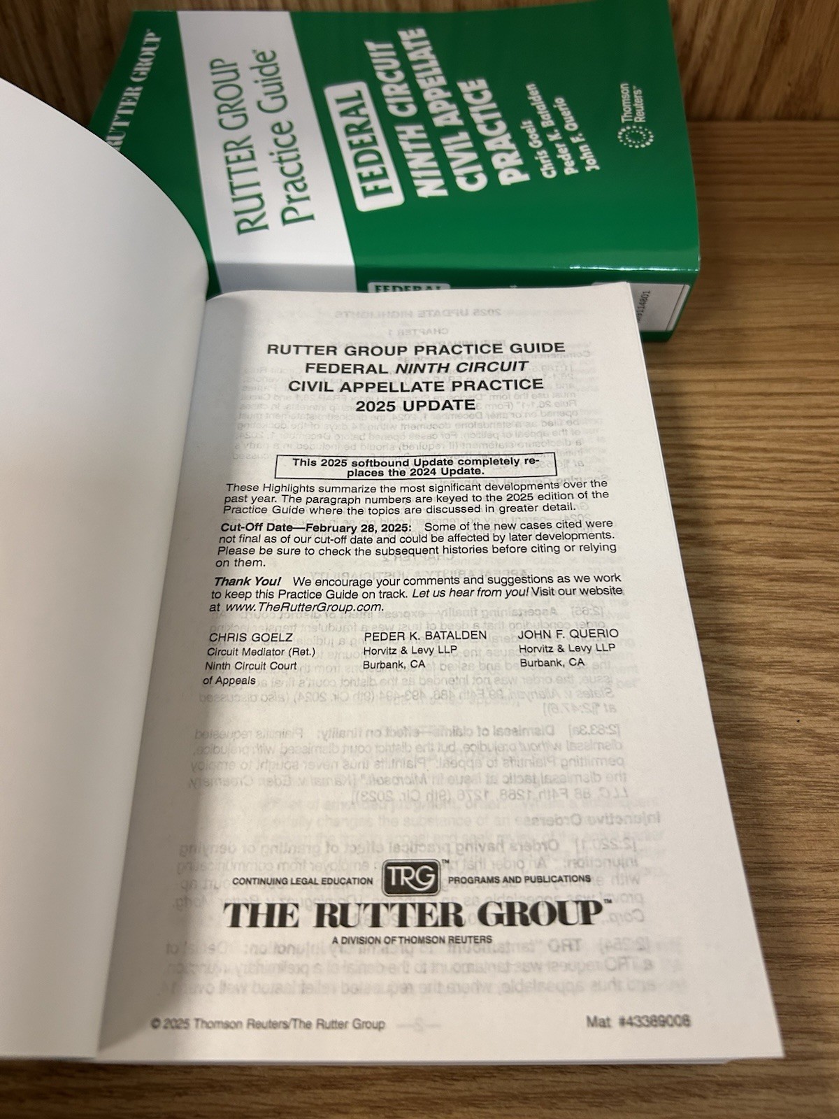 Federal Ninth Circuit Civil Appellate Practice 2025 Edition Rutrer Group