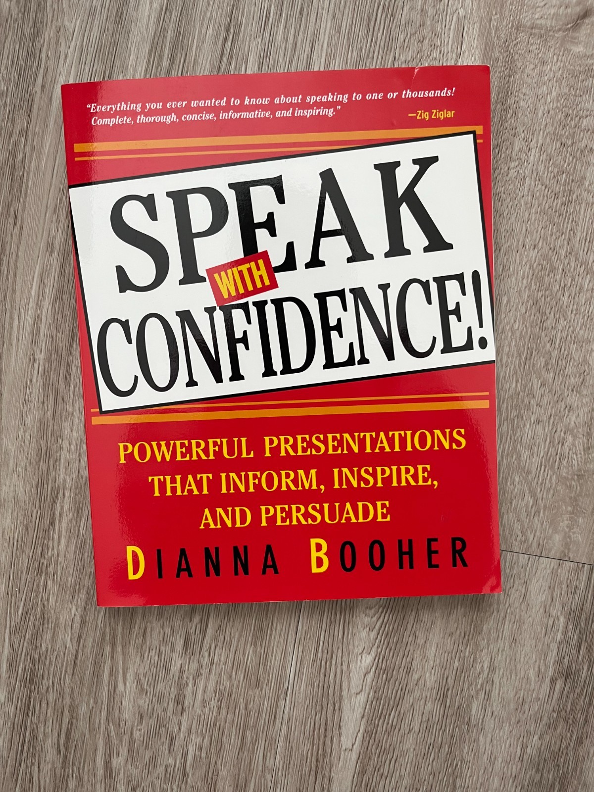Speak with confidence, Textbook, Red & Gold Print, New, 7.4 in x 9.2 in