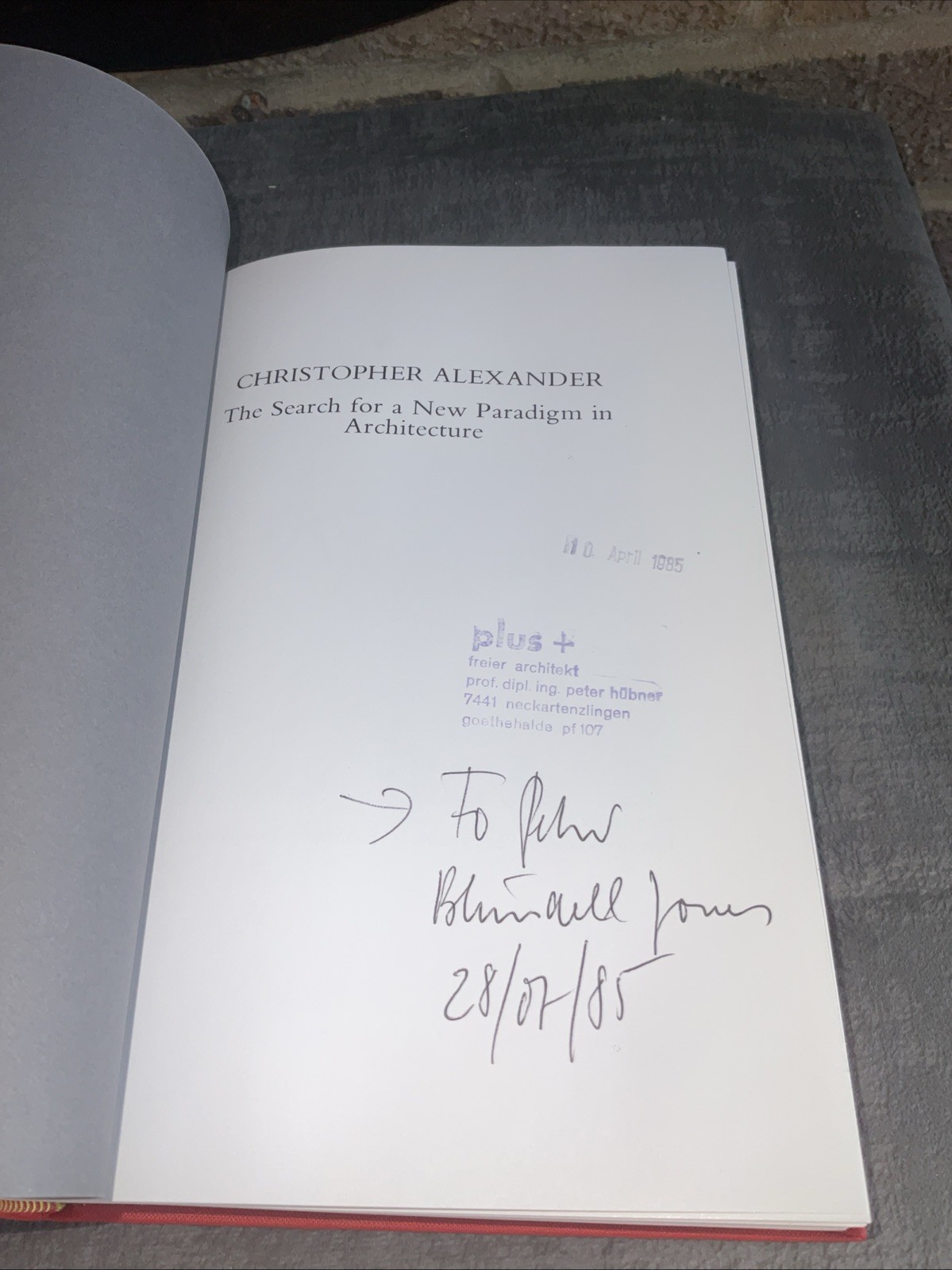 Christopher Alexander Search For a New Paradigm Architecture HB DJ 1983 1st Ed