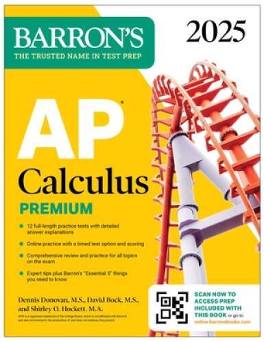 AP Calculus Premium, 2024: 12 Practice Tests Comprehensive Review Onl – GOOD