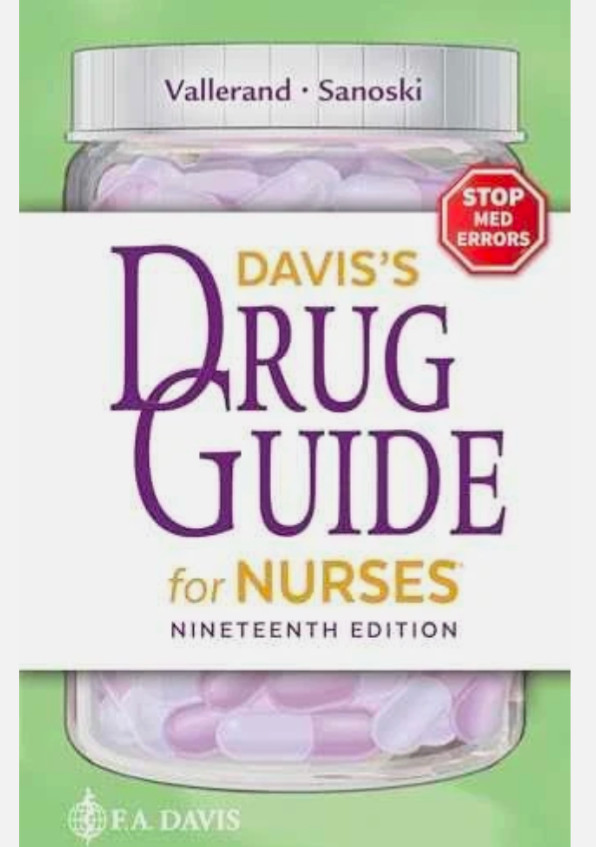 Davis’s Drug Guide for – Paperback, by Vallerand April Hazard; – Very Good