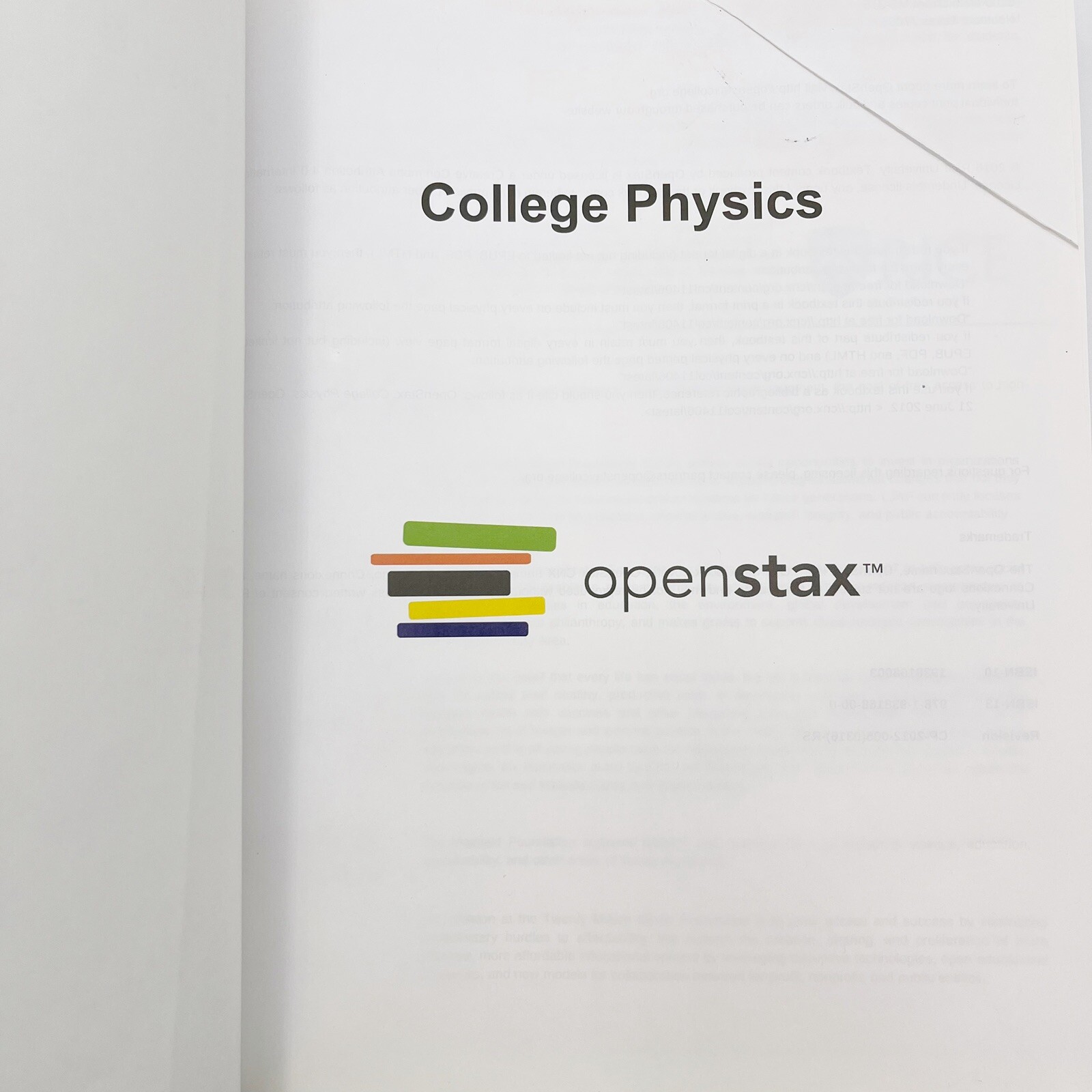 College Physics For AP Courses OpenStax Hardcover Good