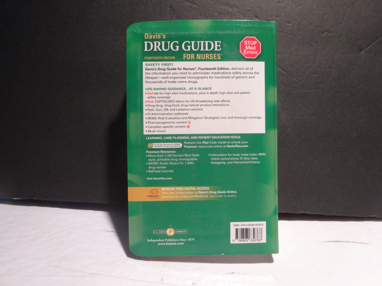 Davis’s Drug Guide for Nurses – Paperback – Excellent Fourteenth Edition