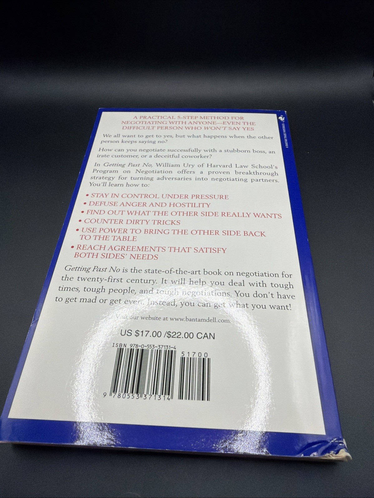 Getting Past No : Negotiating in Difficult Situations by William Ury (1993,…