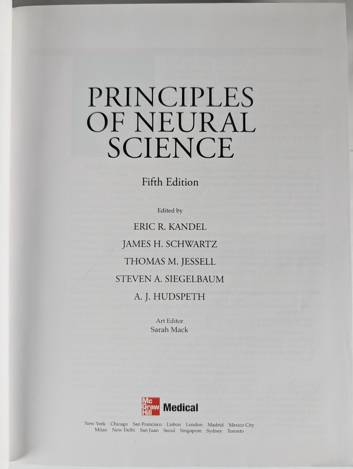 Principles of Neural Science Fifth Edition Hardcover Book 2013 Medical Textbook