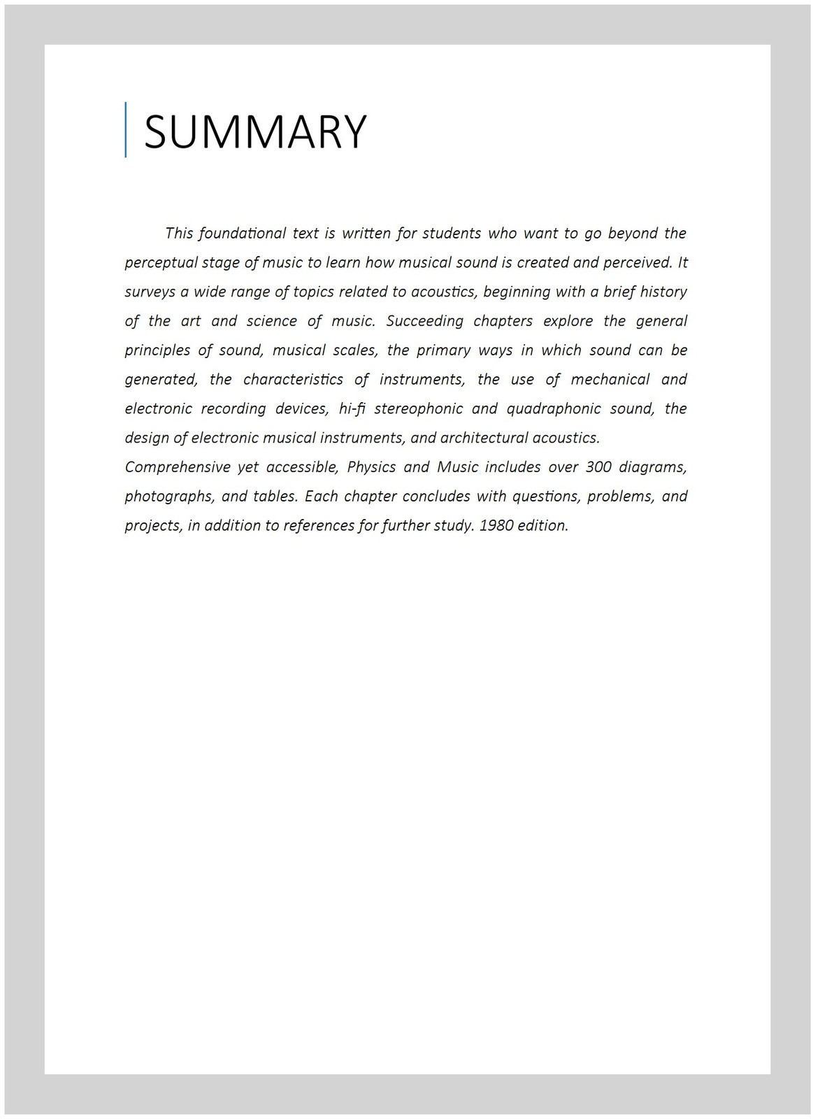Physics and Music : The Science of Musical Sound, Paperback by White, Harvey …