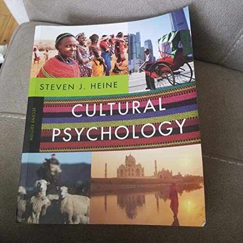 Cultural Psychology – Paperback, by Heine Steven J. – Acceptable