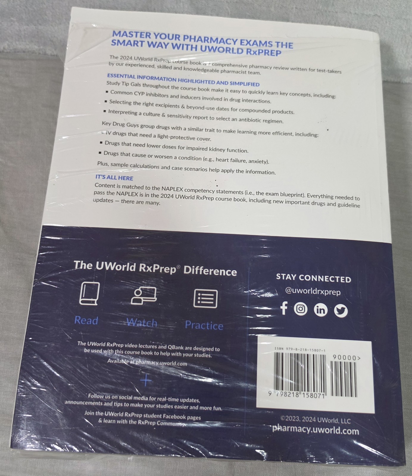 2024 Naplex Course Book UWorld RxPrep Pharmacist Licensure Exam Preparation