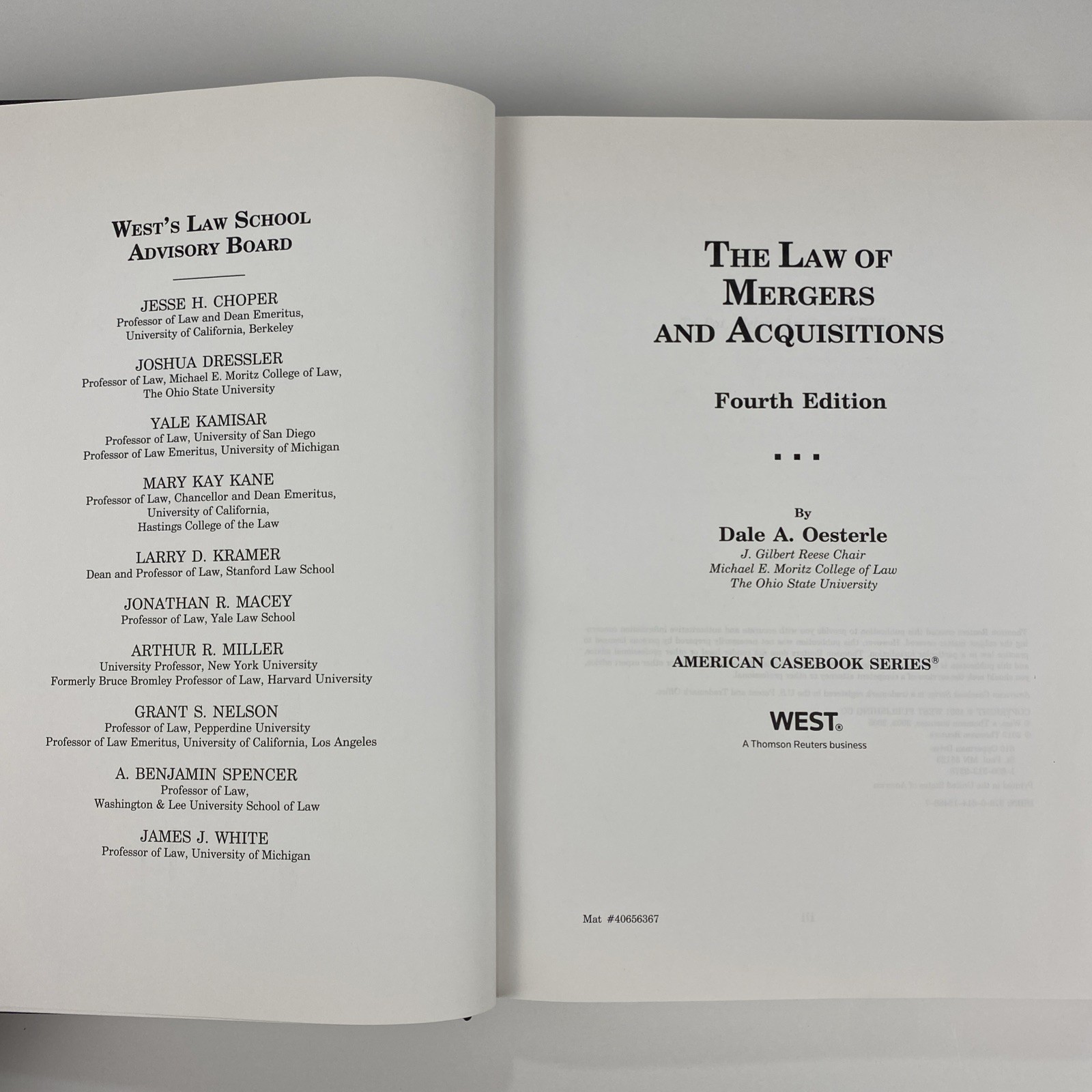 The Law of Mergers and Acquisitions, 4th (American Casebook Series) by Oesterle