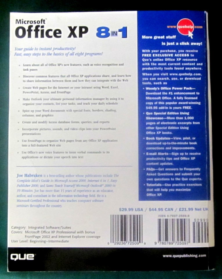 Microsoft Office Xp 8-In-1. Joe Habraken. 2001. Excellent pre-owned condition.