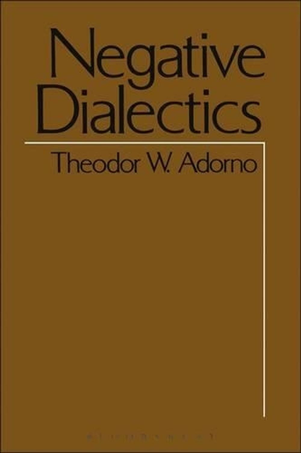 Negative Dialectics by Theodor W. Adorno (English) Paperback Book