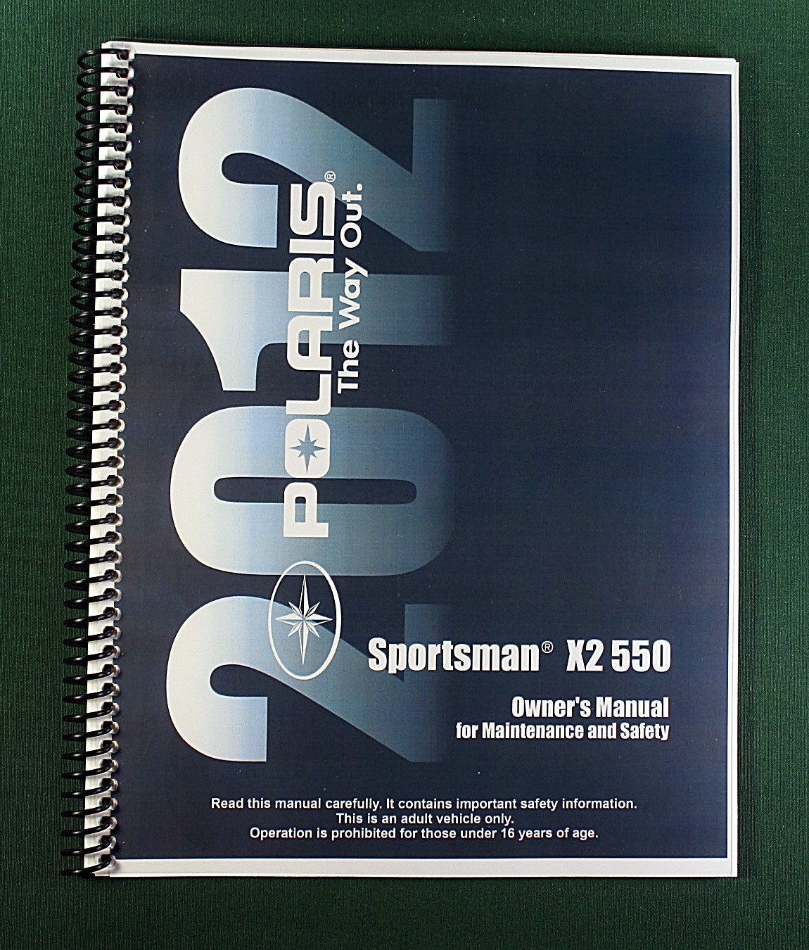 2012 Polaris Sportsman X2 550 ATV Owner’s Manual: 141 Pages & Protective Covers!