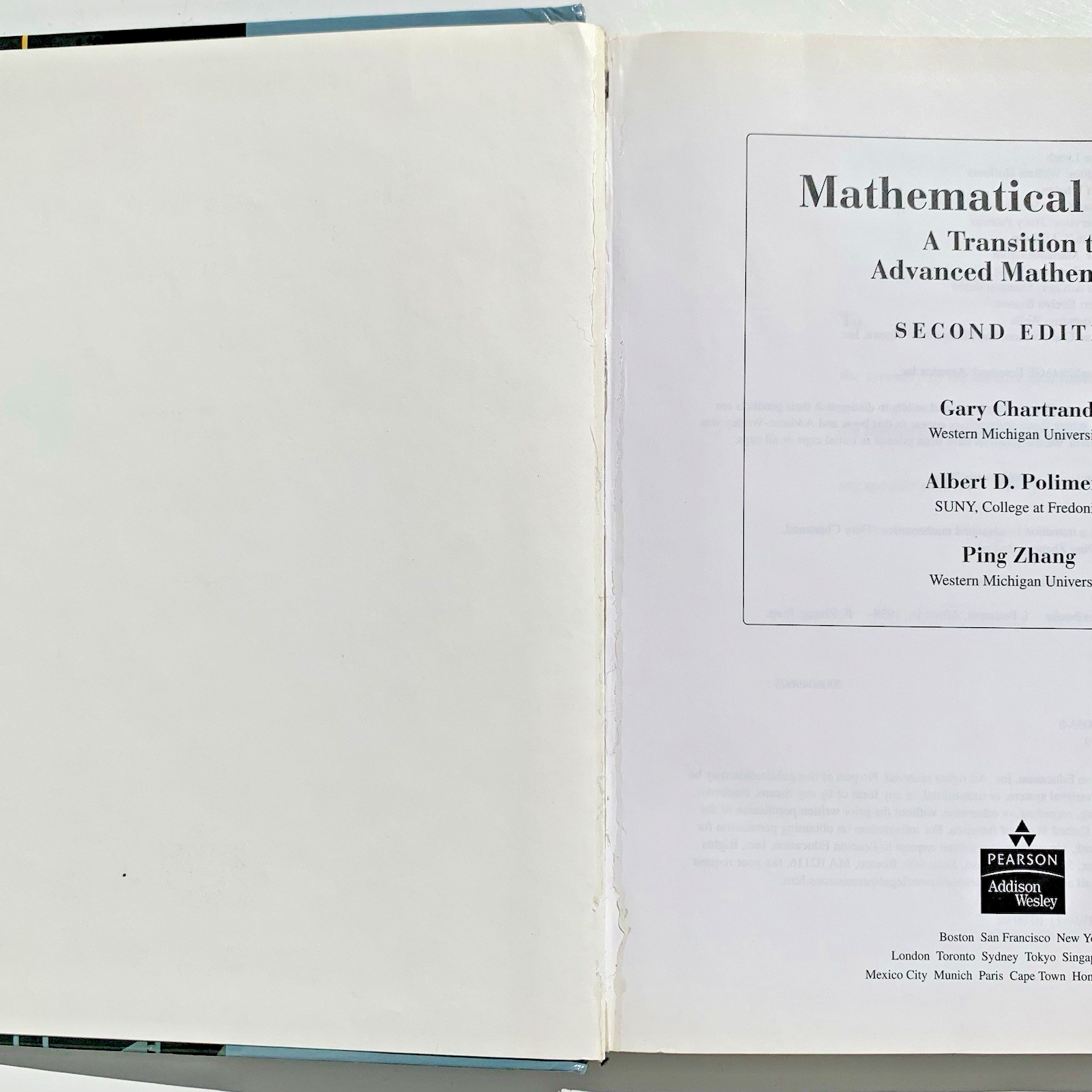 Mathematical Proofs Second Edition by Chartrand Polimeni Zhang 9780321390530