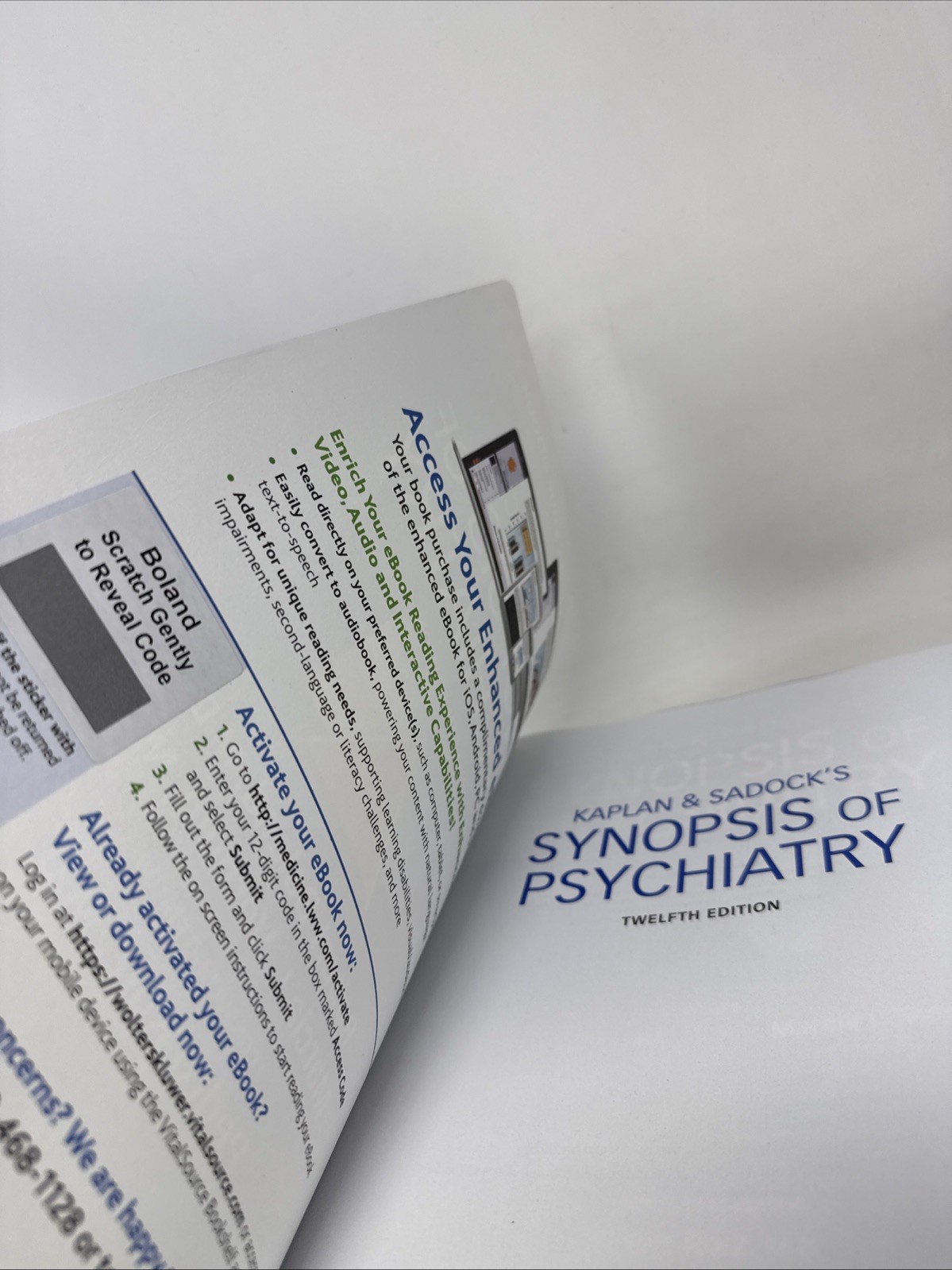 Kaplan & Sadock’s Synopsis Of Psychiatry. 12th Ed. – Paperback -Very Good W/Code