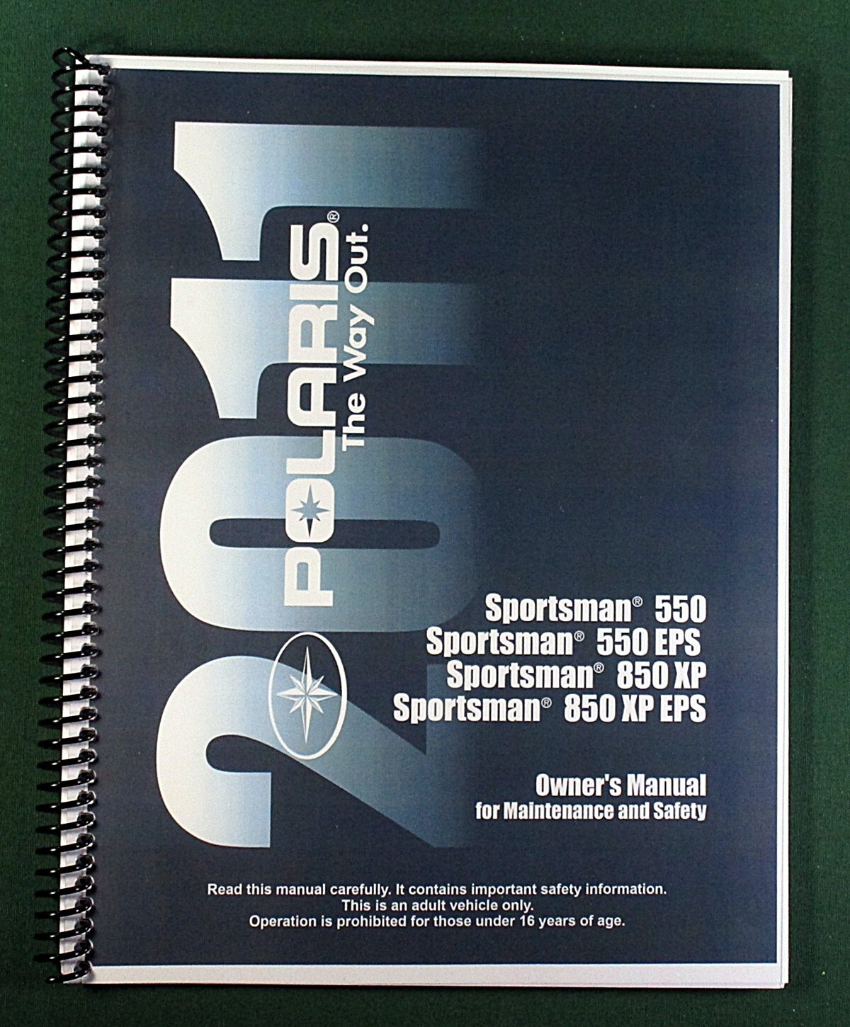 2011 Polaris Sportsman 550 Owner’s Manual: 148 Pages & Protective Covers!