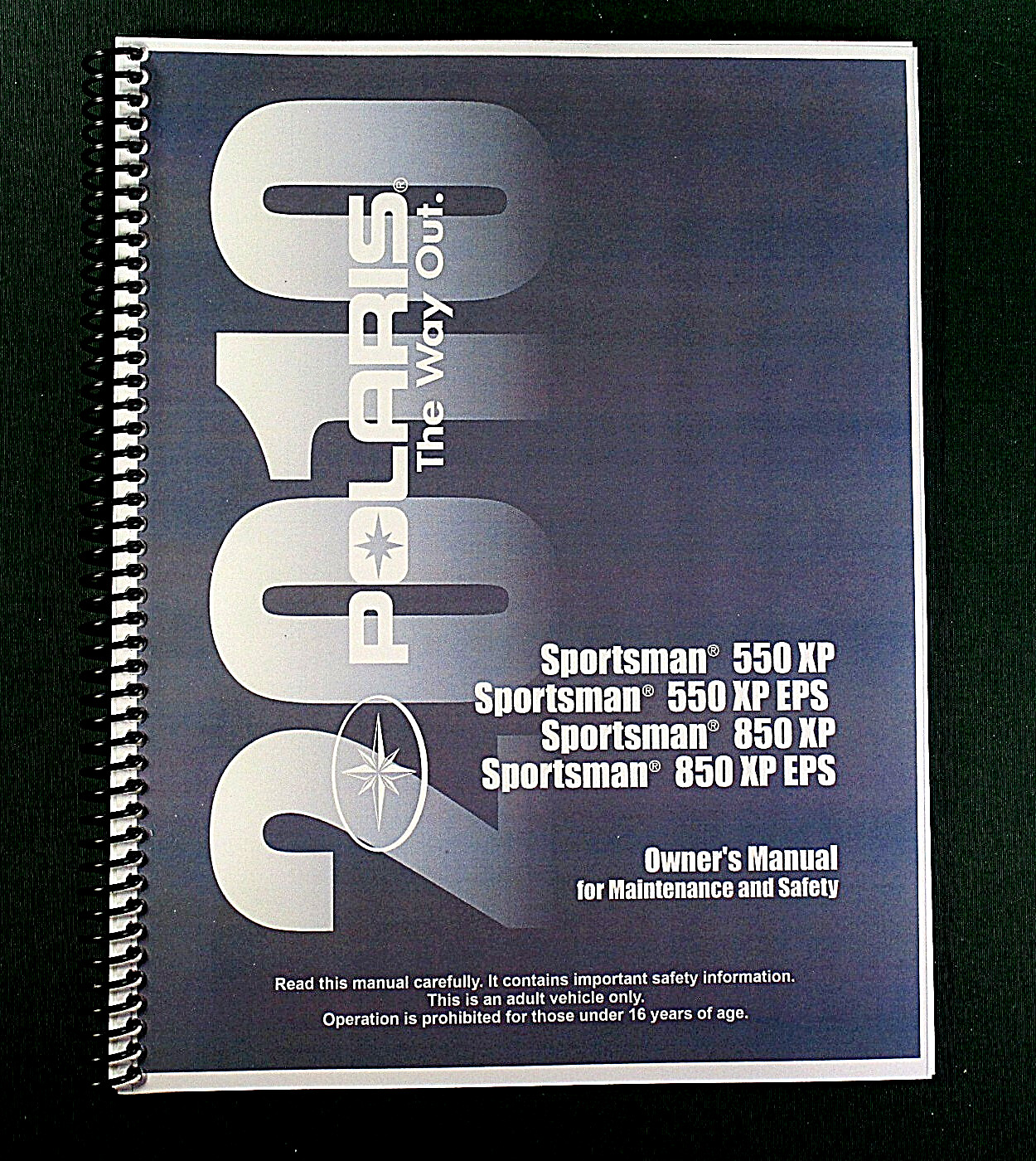 2010 Polaris Sportsman 550 XP EPS ATV Owner’s Manual: 148 Pages & Clear Covers!