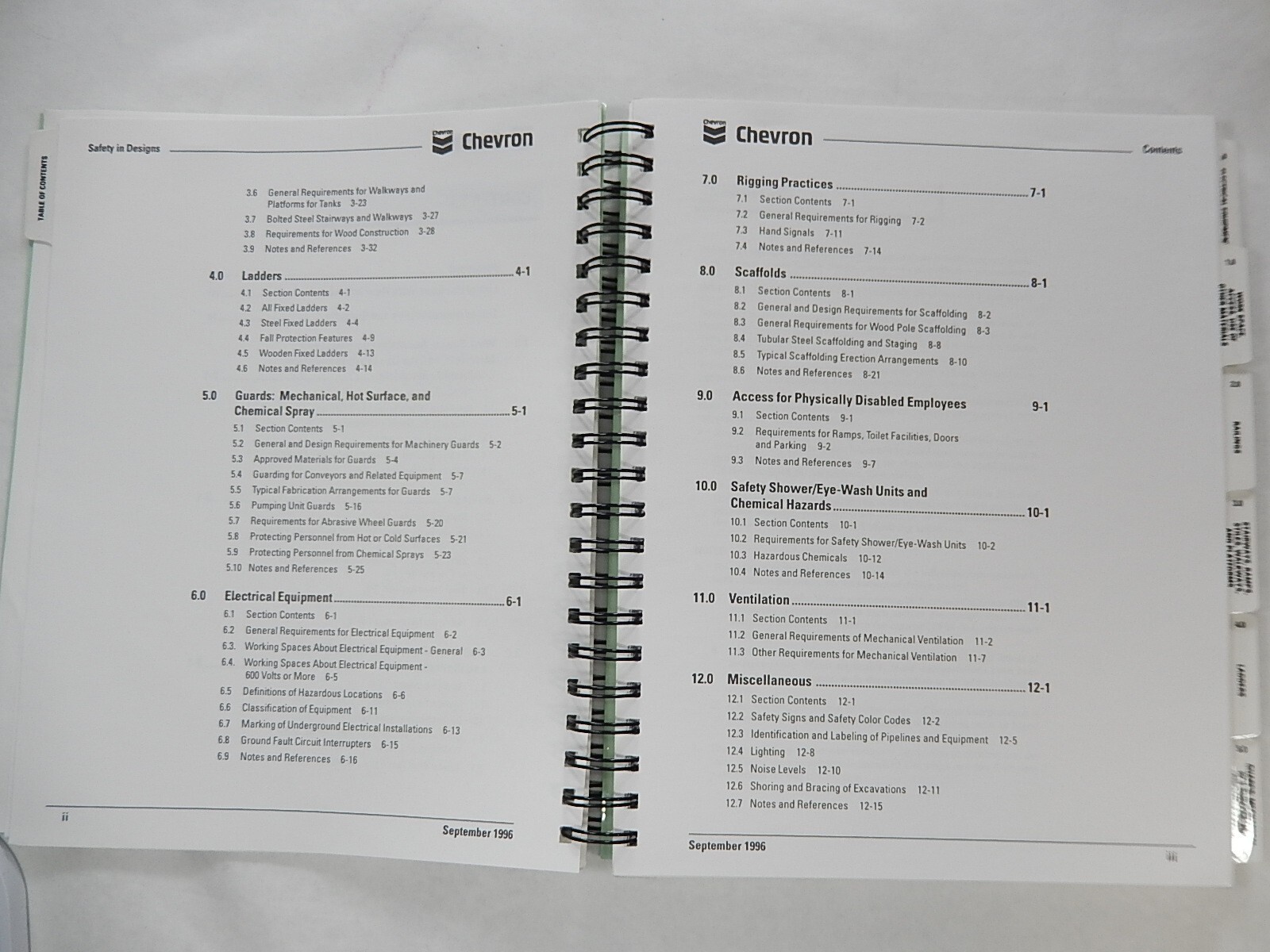 Chevron, Safety in Designs, 1996, Workplace Safety Manual, Ringbound