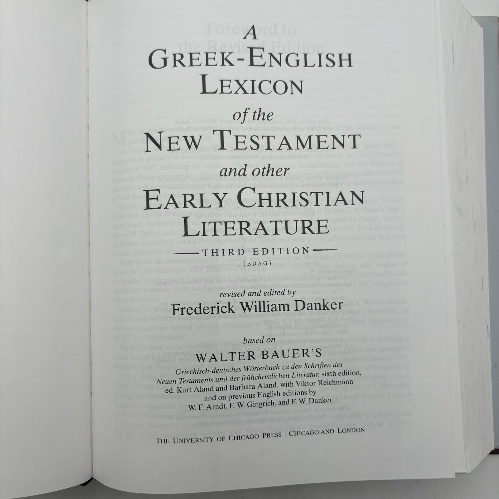 Danker GREEK-ENGLISH LEXICON OF THE NEW TESTAMENT 3rd Edition 2000
