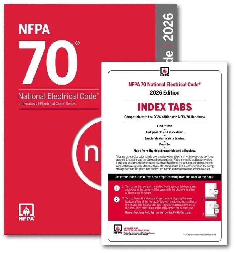 NFPA 70 National Electrical Code NEC 2026 Edition + Index tab Free Ship USA ITEM
